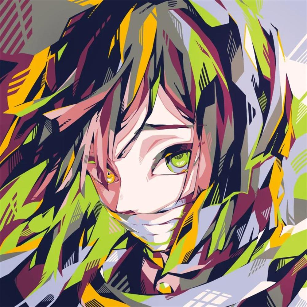 Resin 5D Diamond Painting Cartoon Anime Demon Slayer Embroidery Cross Stitch Kits Art Mosaic Drill Home Decor Gift