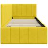 L shaped bed frame with headboard yellow 80 cm x 200 cm velvet