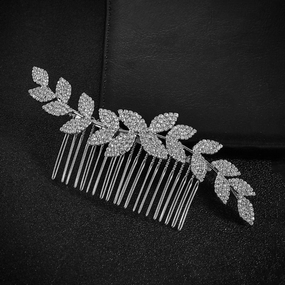 Fashion Hair Jewelry Gold Silver Bridal Hair Comb Wedding Accessories Women Headpiece Metal Leaf
