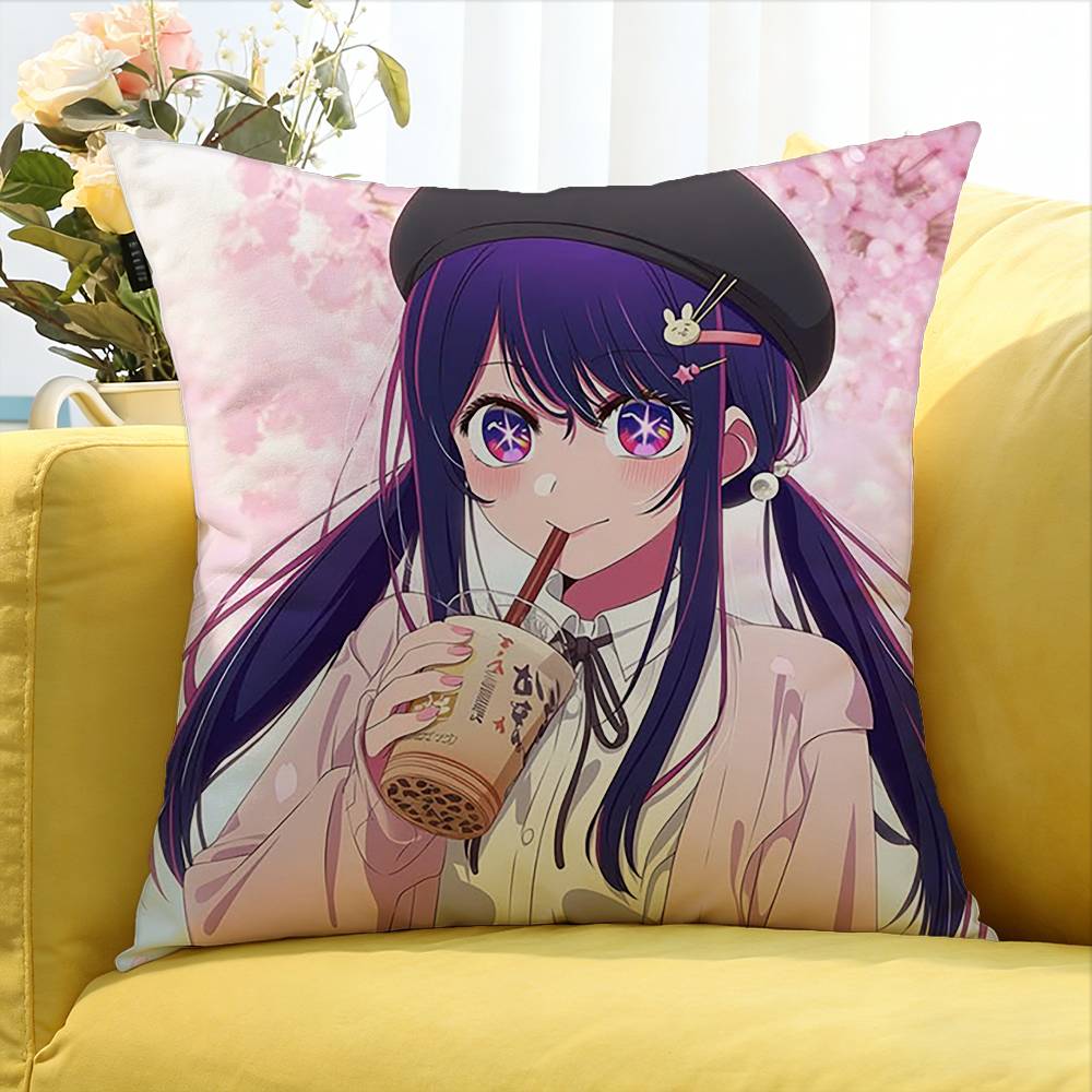 Ai HHoshino OOshi No Ko Anime   Various Sizes Square Pillow Case For Car Home Bedchamber Decor