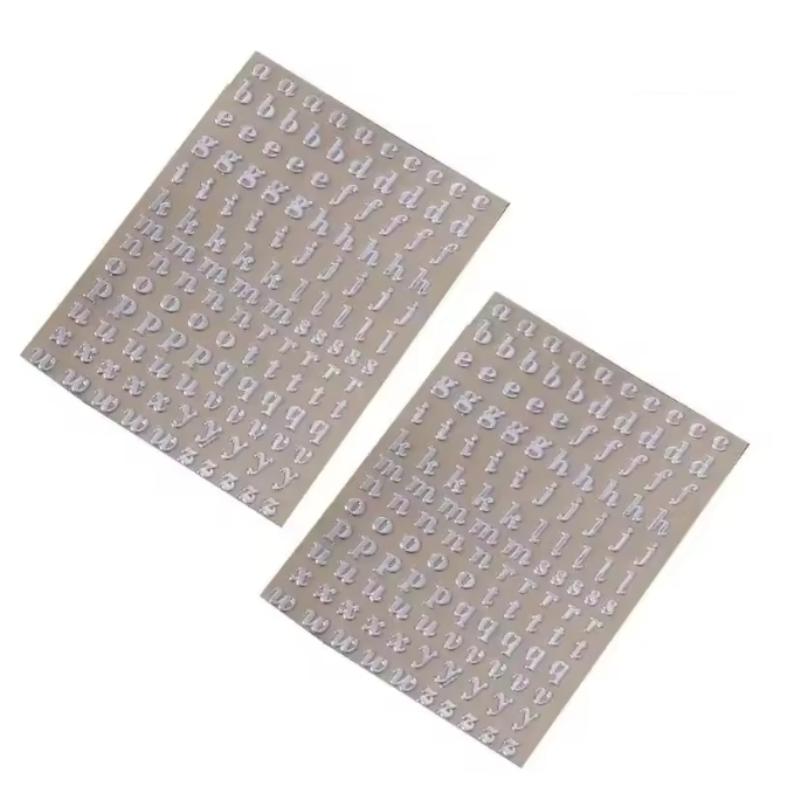 2pcs 3mm Glitter Alloy Alphabet Letters Numbers Stickers Gold Silver Epoxy Resin Filler For DIY Silicone Molds Craft Accessories
