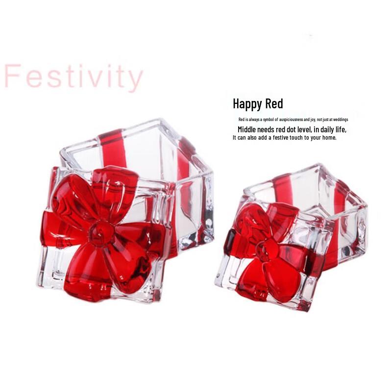 Fleventz Retro Crystal Glass Bow-Knot Candy Jar with Lid