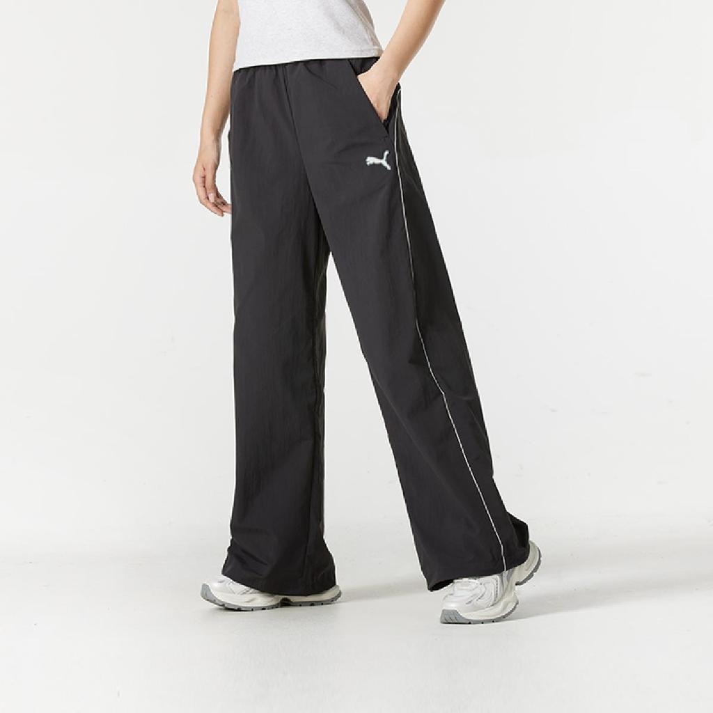 Puma Fitness Training Fashion Trendy Comfortable Retro Sports Striped Casual Pants Women Bottoms Black 628767-69