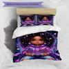 3pcs Custom Name Galaxy Dreams Hoodie Bedding Set Printed Bedding Set Duvet Cover Closure Includes 1 Duvet Cover & 2 Pillowcases Bedroom Decor