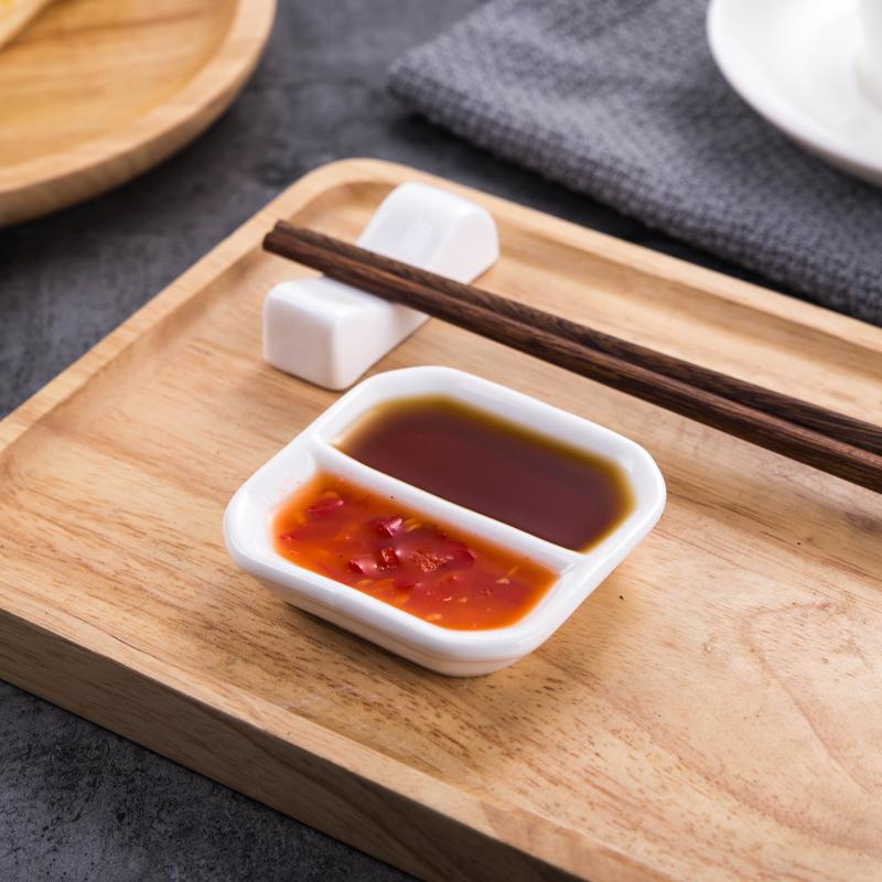 Pure White Ceramic Soy Sauce & Seasoning Dish for Hotel Use