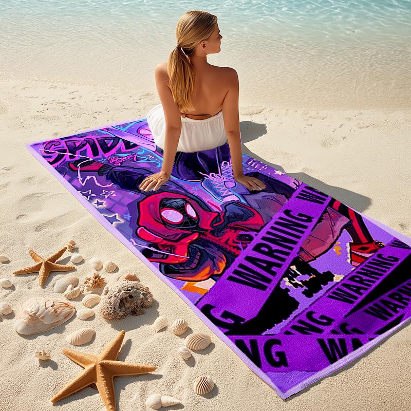 Spider-Man beach towel Outdoor camping Beach towel for vacation swim Outdoor pool Absorbent bath towel