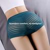 Plus Size Ladies Summer Sexy Lace Mesh Without A Mark In The Belly High Waist Triangle Briefs