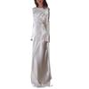 Vestido Sexy para Mujer Vestido Ajustado Halter Color Sólido Cuello Redondo Vestido Largo Cola de Pez
