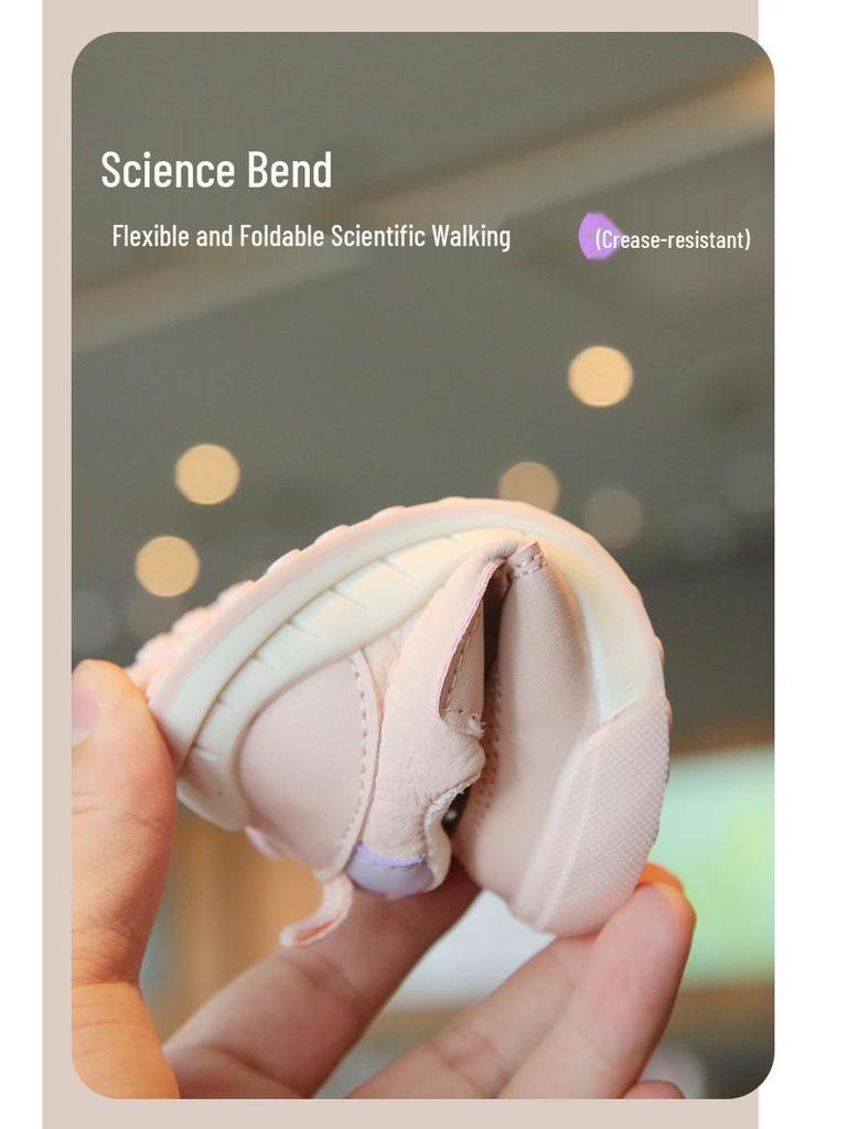 Babylaufschuhe mit weicher Sohle und Klettverschluss - Cartoon-Stil für Jungen und Mädchen, Frühling/Herbst