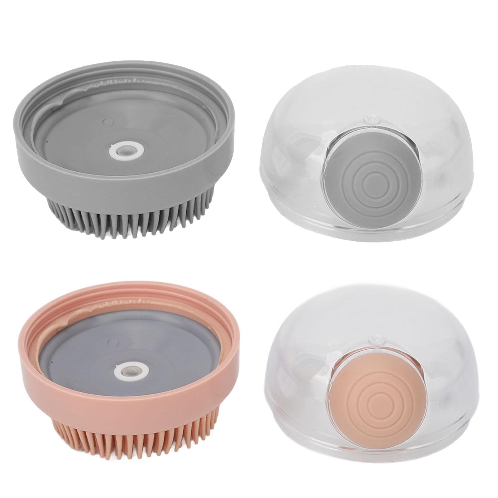 

2 шт. щетка для тела для ванны круглой формы с мелкими зубчиками, обильная пена, глубокое очищение, силиконовая щетка для душа, серая