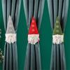 Christmas Santa Ornament Curtain Tieback Holiday Curtain Holder forXmas Plush Doll Christmas Decor Curtain Clasp Belt