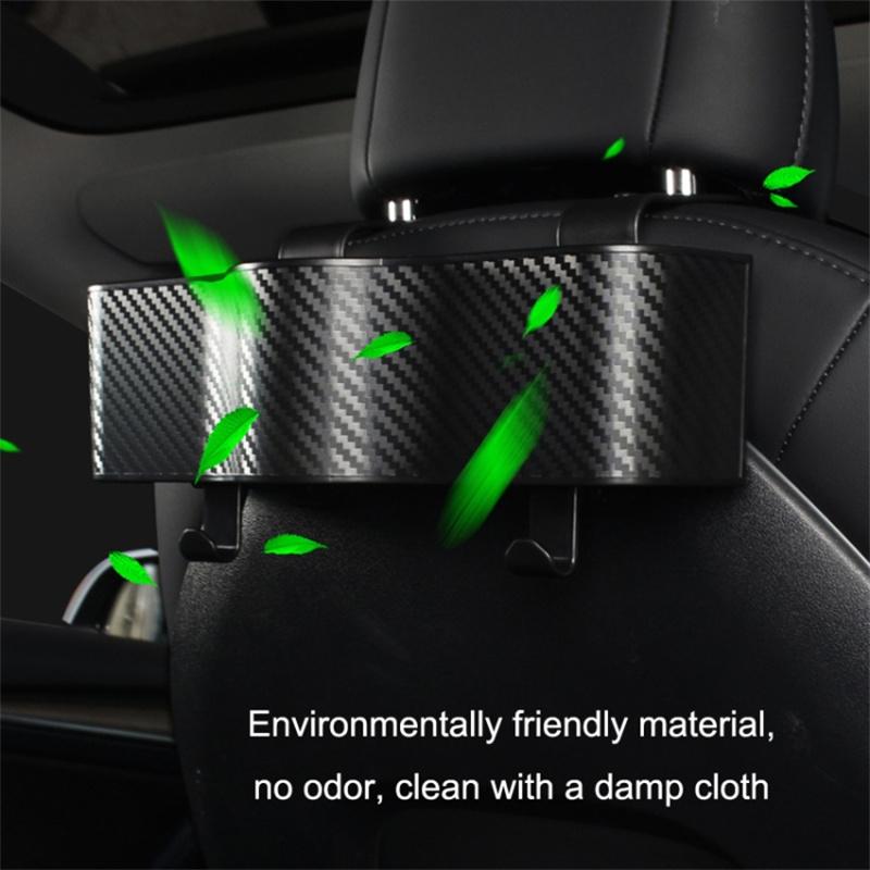 

Car Seat Back Storage Box Sundries Organizer Carbon Fiber Texture Plastic Hanging Case Type A