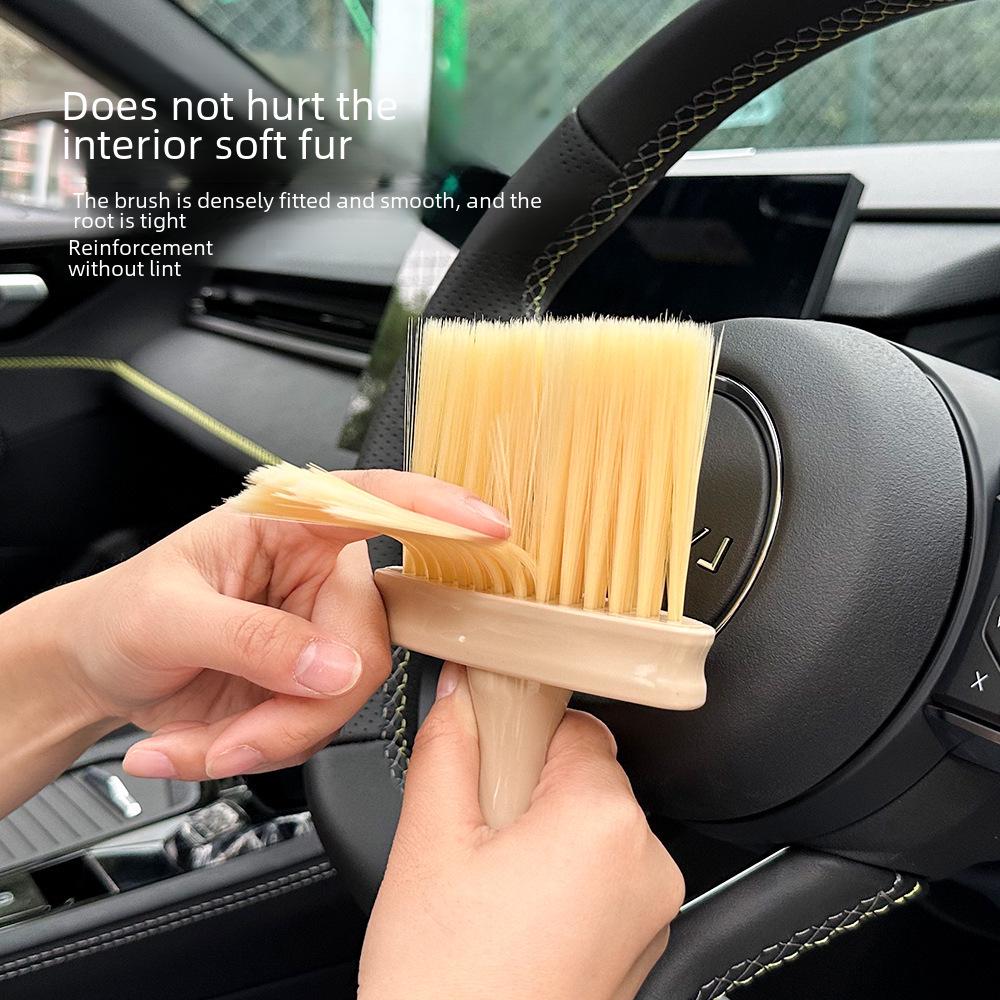 Solid Wood Car Air Vent and Interior Dusting Brush
