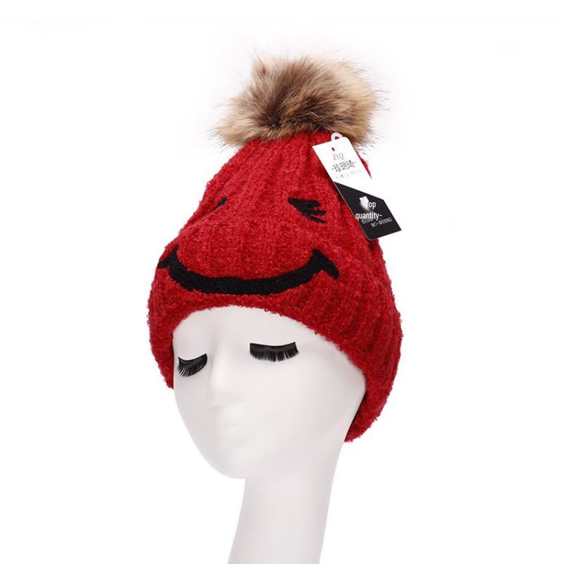 Женская теплая вязаная шапка с помпоном ZhenYueQi