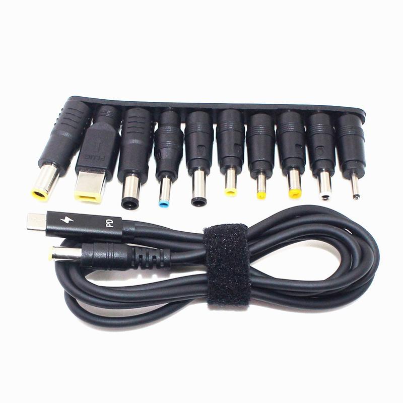 65/100W Τύπου C Συνδετήρας Τροφοδοσίας DC Υποδοχή Καλώδιο Κορδόνι USB Τύπου C σε Universal Γρήγορης Φόρτισης Για Φορητό Υπολογιστή Lenovo Asus Hp Acer