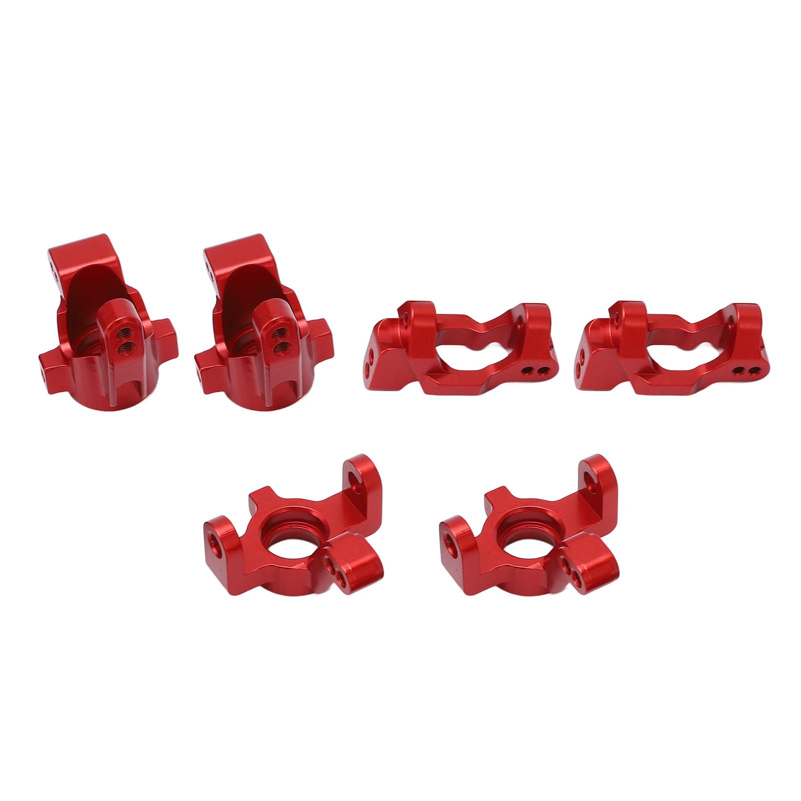 

RC Steering Group Assembly Set Aluminum Alloy RC Car Steering Assembly Kit for Traxxas Latrax Teton 1 18 Red червоний