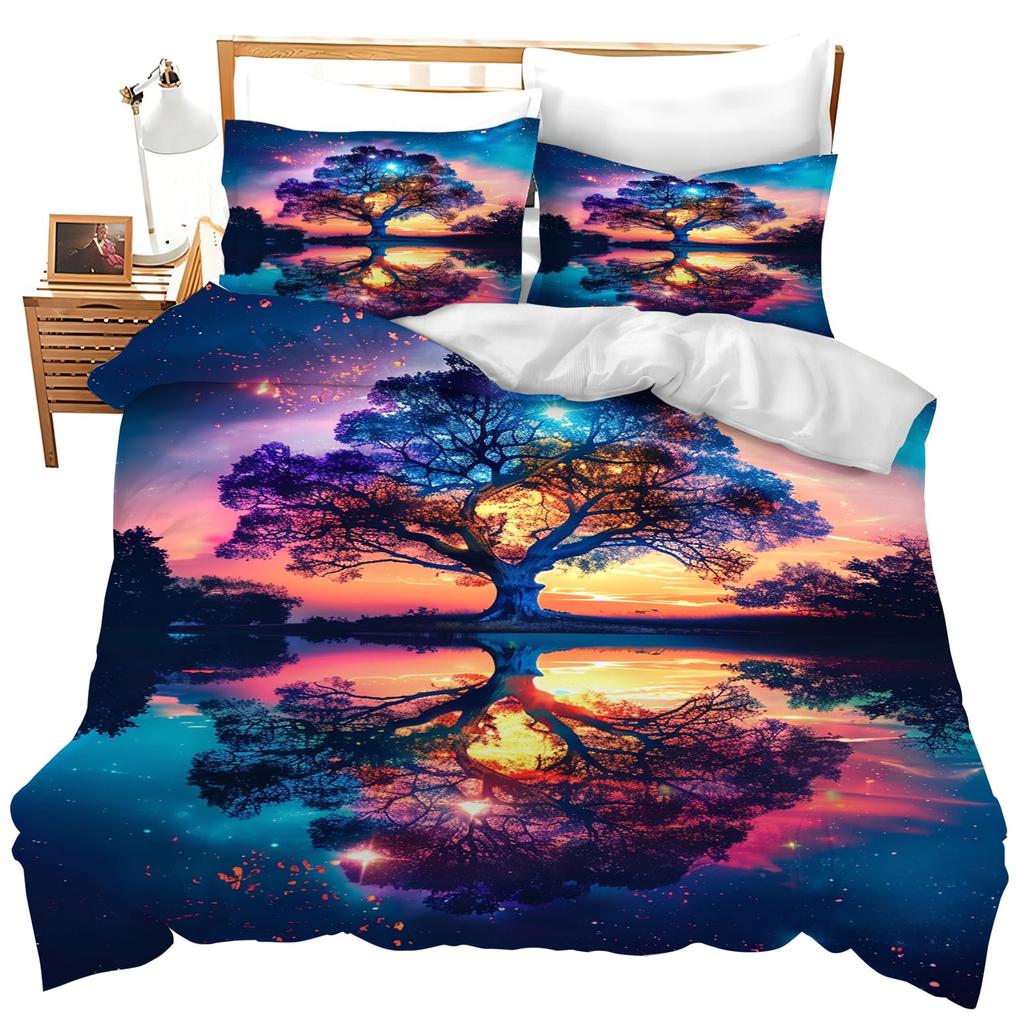 Tropical Tre Soft Duvet Cover Set Nature Plants Tre Foliage Decorative Beding Set Soft Microfiber Warm Comforter Cover for Young Boys Young Girls