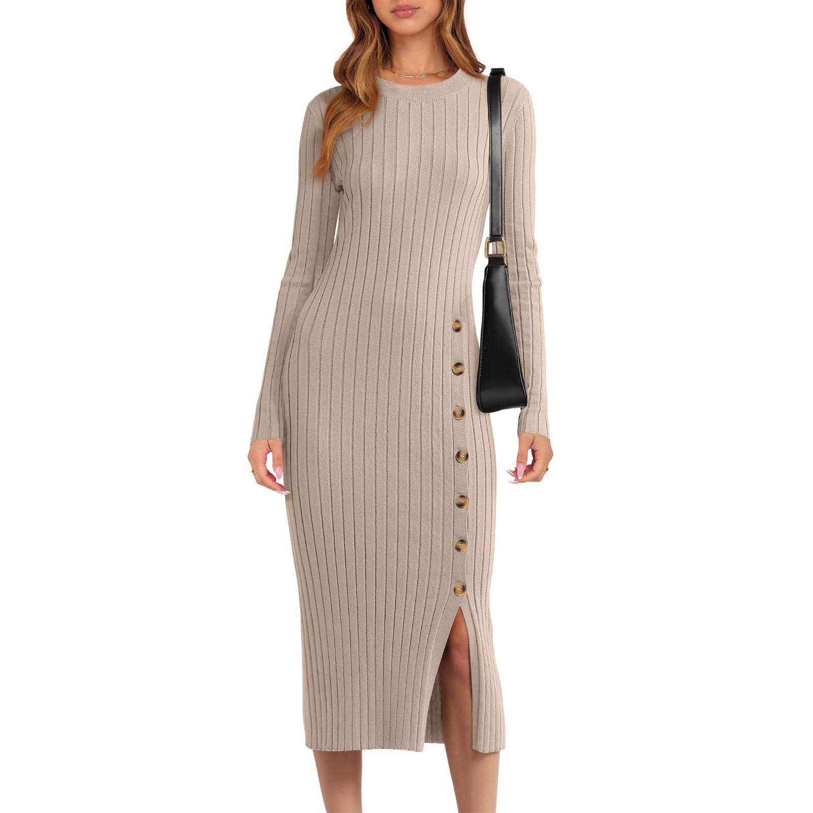 

Женское модное повседневное платье с длинным рукавом M