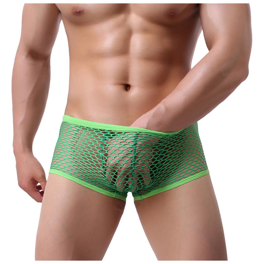 Men  Hollow Out Low-Waist Sexy  Mesh Sexy  Underwear Shorts Briefs
