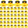 Chivao 100 Pcs Rubber Ducks with Sunglasses In Bulk Mini Yellow Rubber Duck Gifts Squeak Bath Float Bathtub Toys for Cruise Gift Exchange Christmas