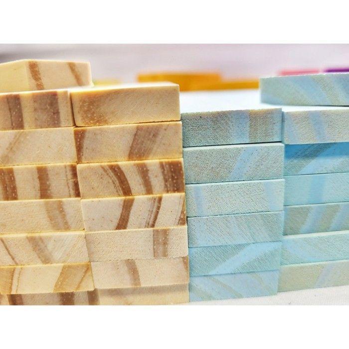 Jeu de Construction Bois Enfant 200 Pièces - DORJEE - Planchettes Multicolores à Empiler - Jeu Éducatif dès 3 Ans