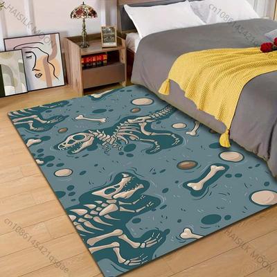 Dinosaur Skeleton Pattern Background Print Carpet for Living Room Bedroom Sofa Home Decor Rus Non-slip Floor Mat Luxury Gift