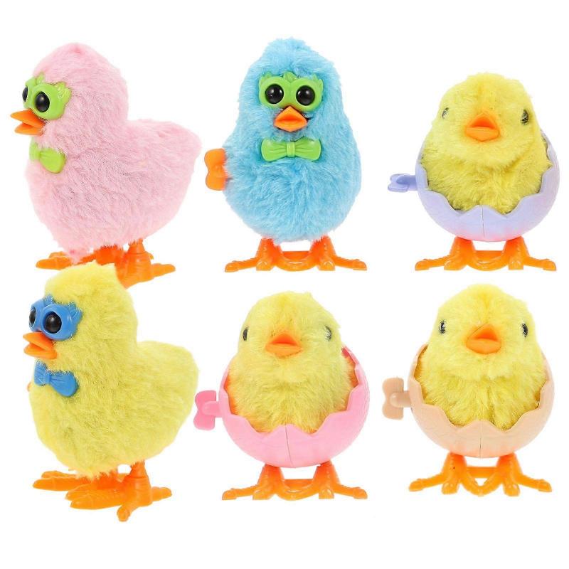 6pcs Chicken Wind Up Toys Funny Windup Walking Toy Easter Party Favors for Kids