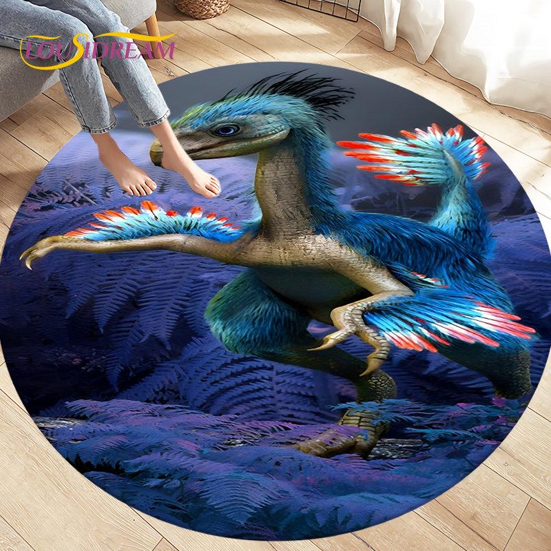 

3D Cartoon Dinosaur Round Rug Carpet Rug for Living Room Bedroom Sofa Decoration Children Play Crawl Soft Floor Mat Crawling Mat 60cm