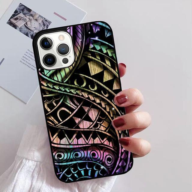 Maori Samoan Polynesian Tribal Phone Case for iPhone 11 12 13 14 Pro Max Mini XR XS SE 2020 6 7 8 Plus Samsung S21 S22 Coque