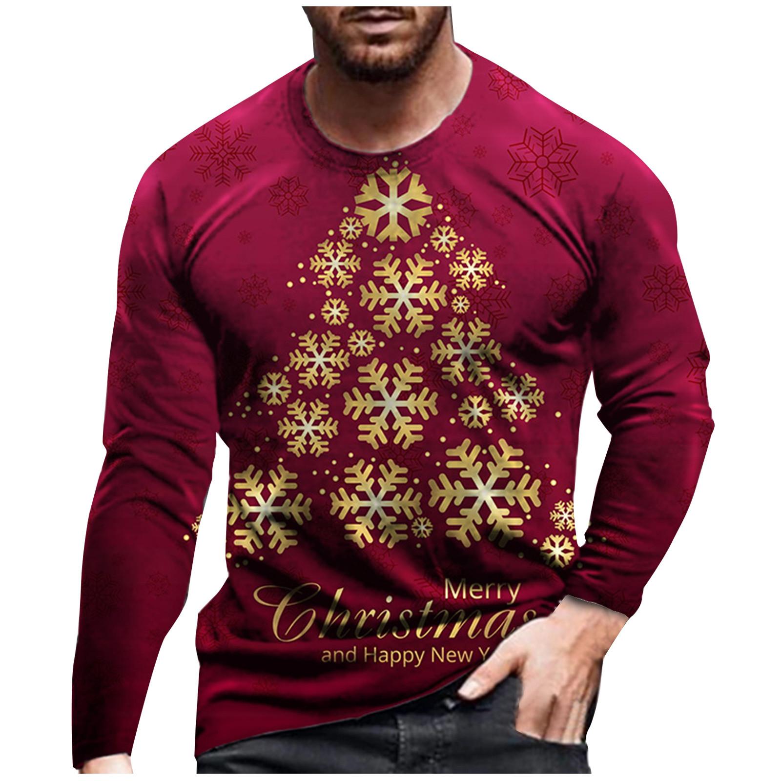 

Рождественский свитер с круглым вырезом, весенний и с длинным рукавом XXXXL красный