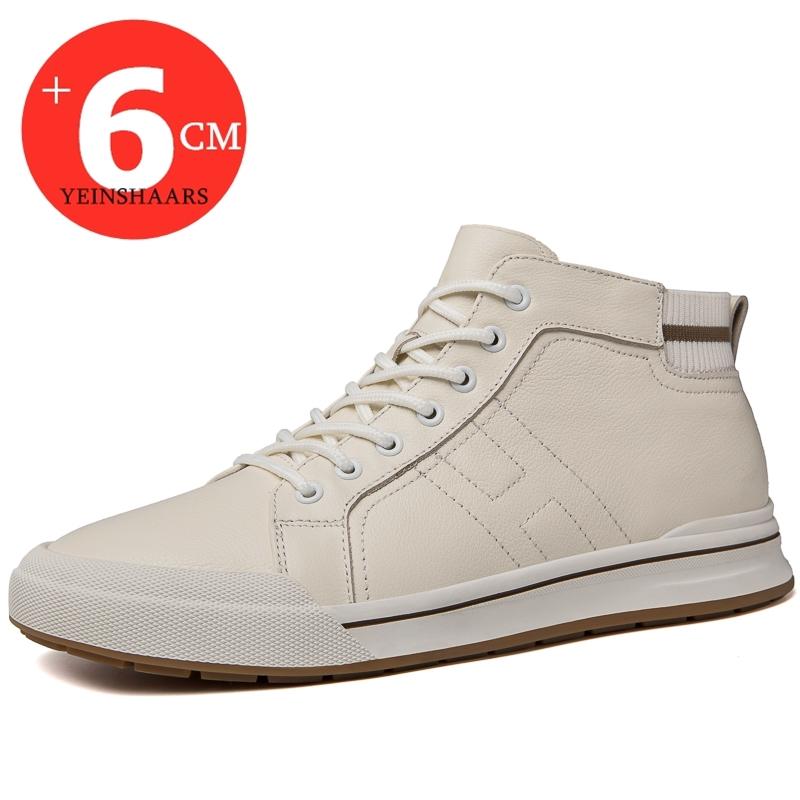 

YEINSHAARS Мужские ботильоны на щиколотке с увеличением высоты на 6 см, обувь-лифт, обувь для увеличения роста для мужчин, спортивная обувь на высокой подошве 37 бежевый