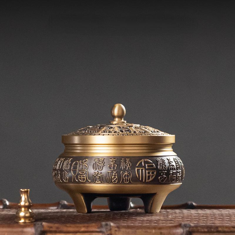 Pure Handmade Brass Incense Burner Household Indoor/office Creative Incense Burner Worship Buddha Tea Ceremony Mini Decoration