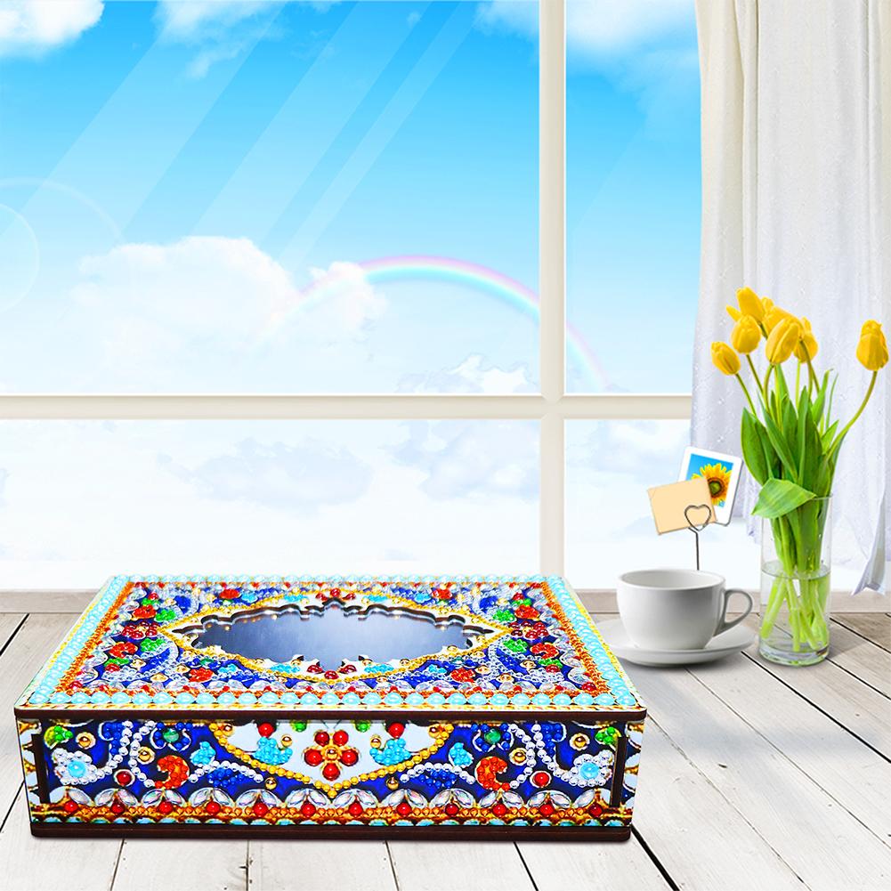 DIY Diamond Painting Jewelry Storage Box Wooden Earrings Necklace Storage Case Special Shaped Mosaic Embroidery Cross Stitch Kit