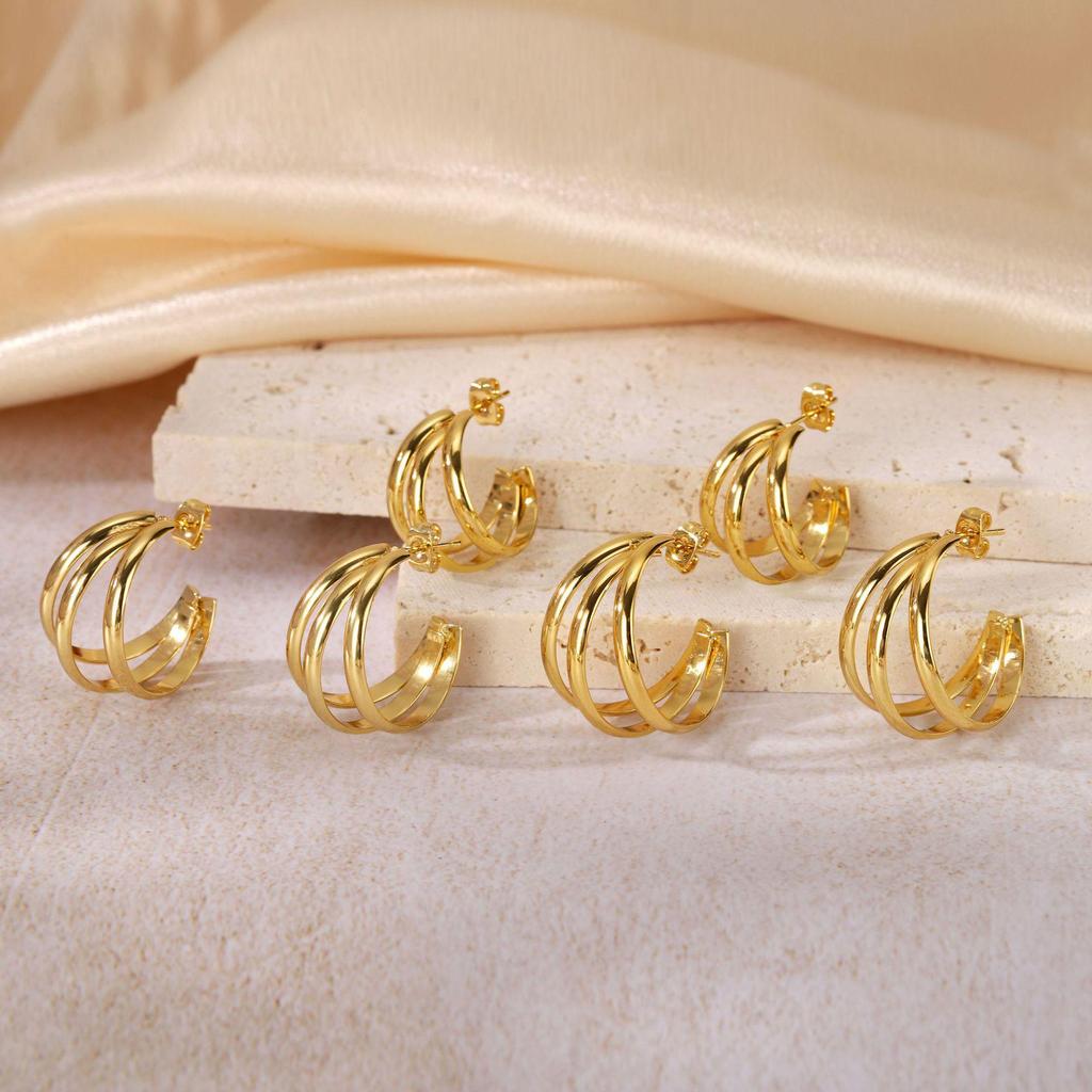 2025 Lightweight Luxury Titanium Steel Earrings: Colorfast High-End Ear Cuffs for Women