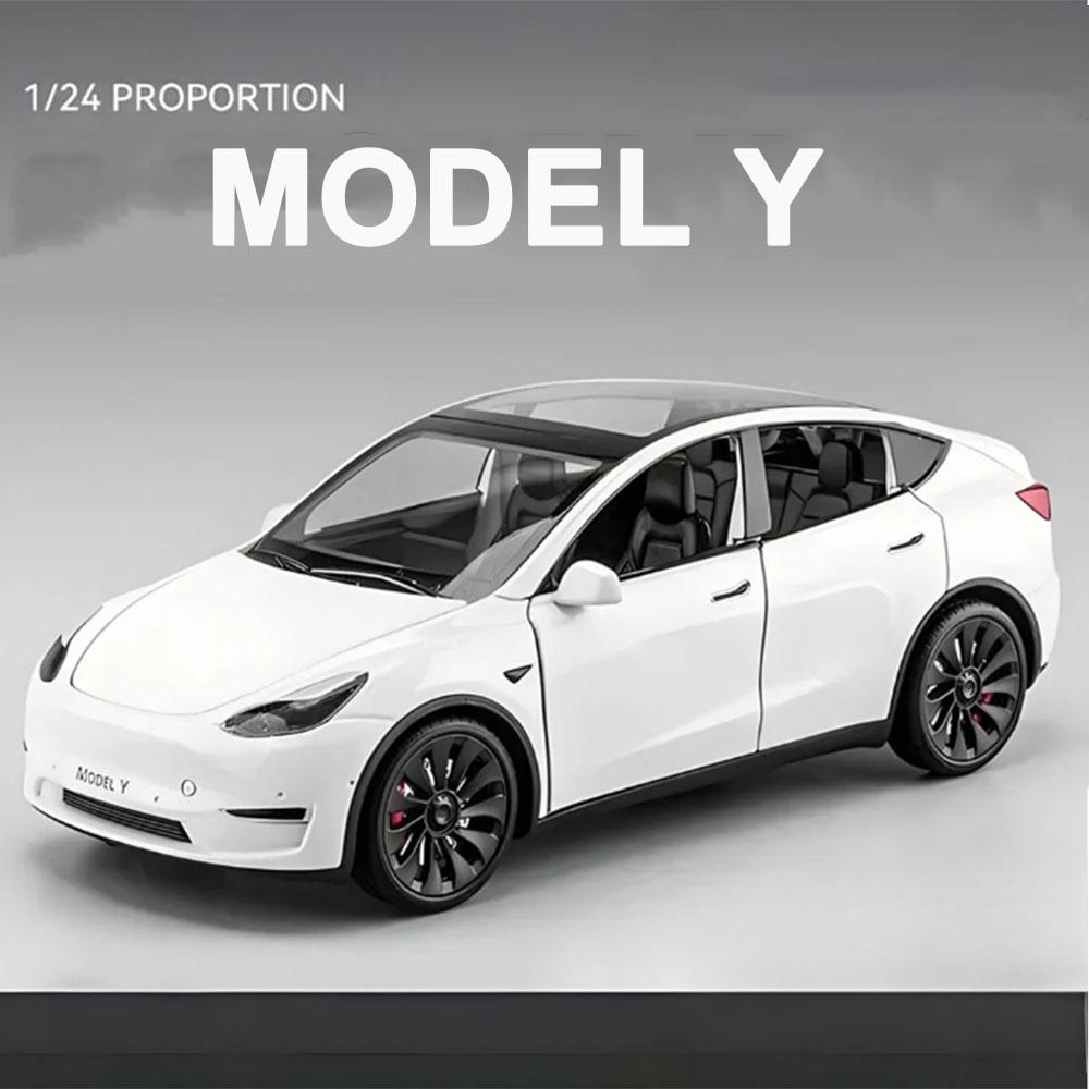 Ny 1/24-skalamodell Y Diecast Alloy Lekemodeller Bilsimulering med lyd og lys Trekk tilbake Funksjon Samling Gutter Leketøy Gaver