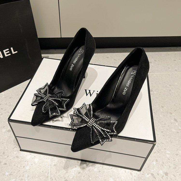 French high heels summer 2025 new European and American fashion flower pointed stiletto women's fashion shoes