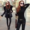 Women Stretch Cotton Turtleneck Long Sleeve Blouse Base Tops