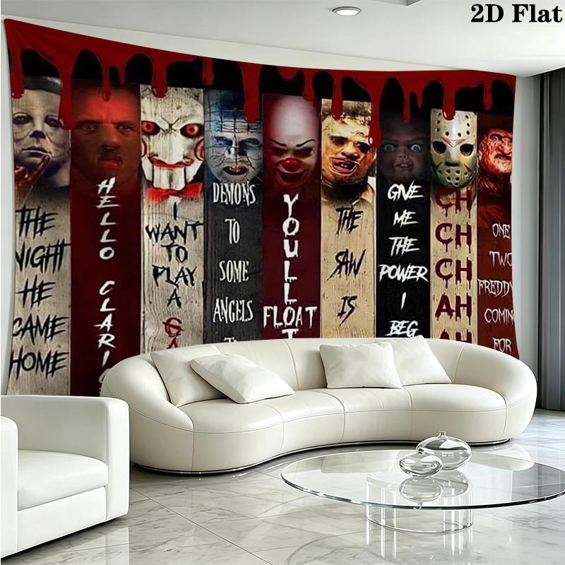 Horror Halloween Wall Tapestry Aesthetic Wall Hanging Printed Fabric Blanket Decorative Tapestries for Bedroom Living Room Home Decor