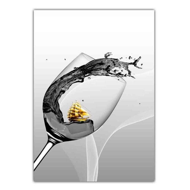 Neue Nordic Moderne Mode Wein Glas Leinwand Malerei Büro Wand Malerei Küche Poster Wohnzimmer Korridor Hause Dekoration Wandbild Kein rahmen