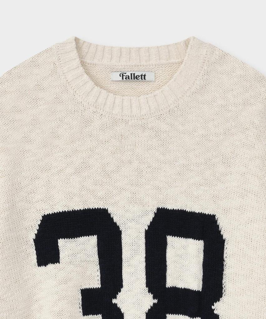 FALLETT Jacquard Numbering Sweater Ivory