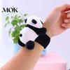 Wrapping Wristband Slap Bracelet Cartoon Panda Doll Decor Color Matching Elastic Flexible Band Soft Plush Snap Couple Gift Wrist Decoration Silicone
