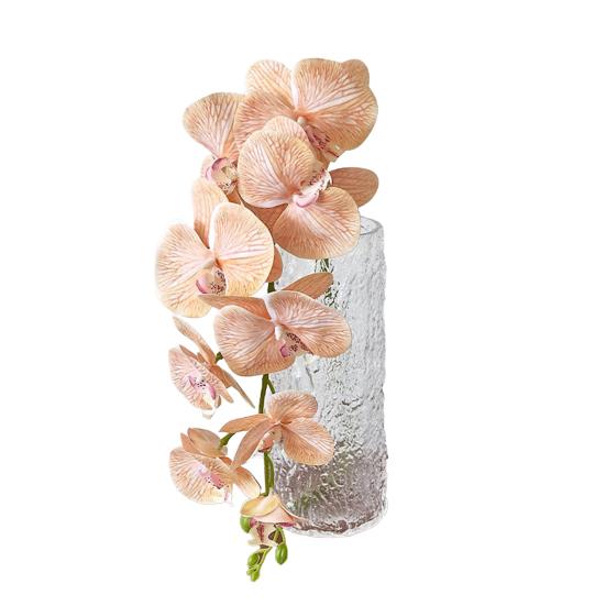 

Штучні молі орхідеї 9 голів реалістичні підроблені шовкові квіти весілля вечірка домашній офіс стіл центральна частина штучний фаленопсис квіткова гілка прикраси абрикосовий