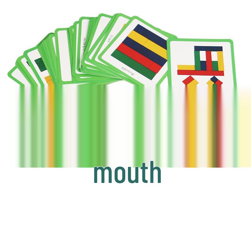 Colorful Striped Geometric Building Blocks: Educational Toy for Early Childhood Logical Development