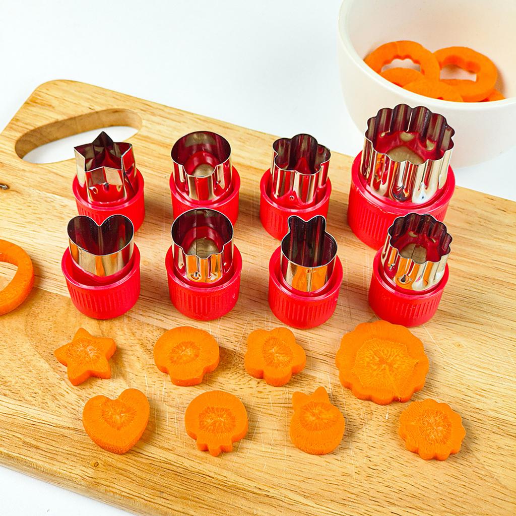 6/8/10/12 Pcs Vegetables Cutter Flower Animal Cartoon Shape Mold Fruit Cake Cookie Cutting Mold Kids Food Baking Styling Tools