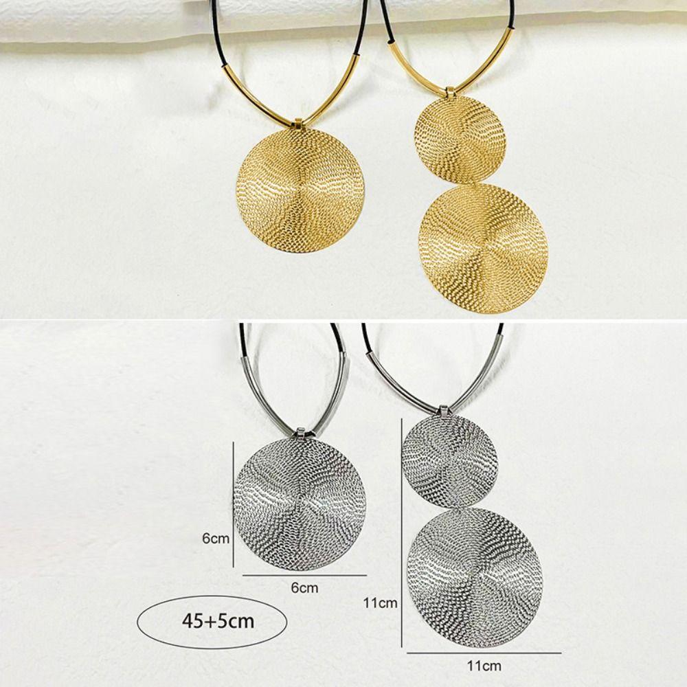 Rope Chain Vintage Pendant Necklace Large Round Necklace Jewelry  Holiday Party Gift