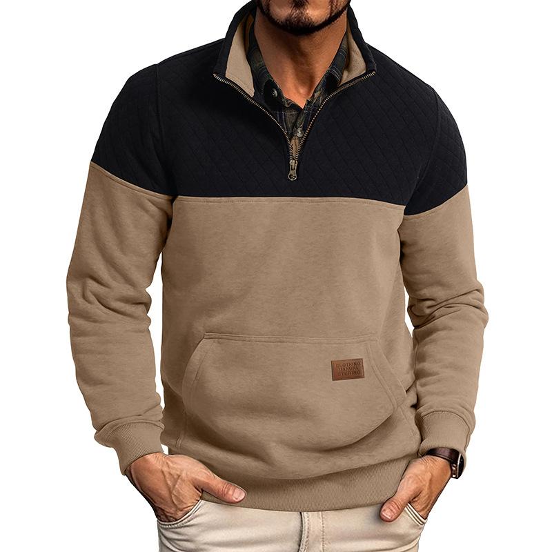2025 Autumn and Winter New Casual Loose Men's Large Size Stand Collar Zipper Sweatshirt