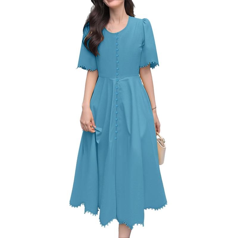 

ZANZEA Женское повседневное летнее платье с коротким рукавом и V-образным вырезом 5XL синий