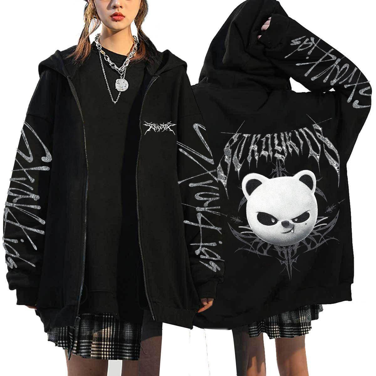 

KPOP DominATE Tour Мерч ФЕЛИКС ХАН БАН ЧАН ЧАНБИН ХЁНДЖИН СЫНМИН ЛИ НО Мультяшный принт На молнии Женская/Мужская Толстовка XS