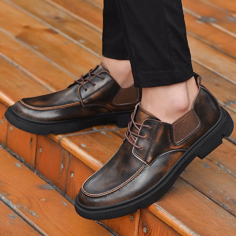 2025 new business men's shoes, cowhide leather shoes fashion trendy shoes, single shoes large size leather shoes Shoes