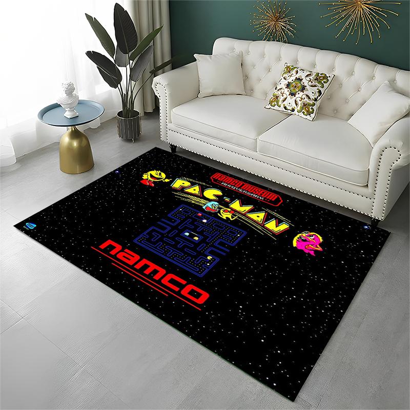 Retro P-Pacman Game Non-Slip Area Rug for Living Room,Bedroom,Playroom,Soft Carpet Floor Mat Home Decor Rug Kids Room Gift